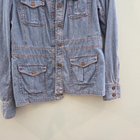 CHAPS DENIM LIGHTWEIGHT JACKET WITH FOUR POCKETS SIZE MEDIUM - Picture 5 of 15